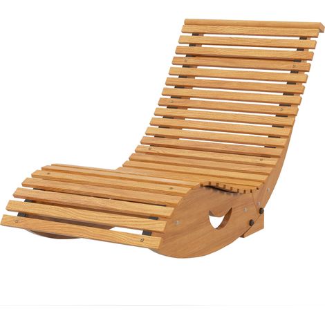 Outsunny Sedia a Dondolo per Esterno a S in Legno con Seduta Ergonomica