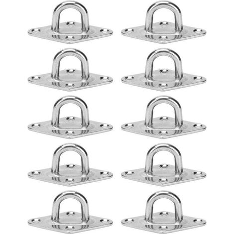 10 Pack Heavy Duty 316 Stainless Steel Hanging Hooks, Suitable for Indoor or Outdoor Installation in Various Locations (5mm) (1/4)