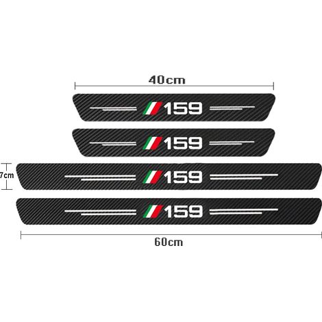 (4 pièces pour Alfa Romeo 159) Autocollants de protection pour seuils de porte,coffre et hayon arrière,motif fibre de carbone,logo Alfa Romeo 159 Accessoires auto (1/3)