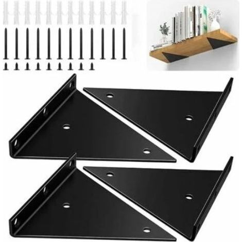 – Supports de fixation murale en fer lourd – Lot de 4 – Capacité 100 livres – Dimensions 140x130x27 mm – Installation facile avec vis fournies (1/4)