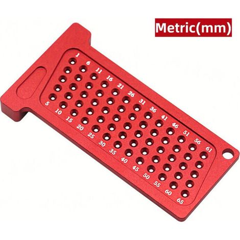 T65 Anreißlineal für Holzbearbeitung, T-förmiges Lineal aus Aluminiumlegierung (rot)