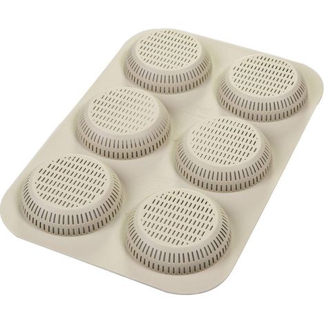 Silikomart Molde de Pan de Hamburguesa de Silicona 6 Cavidades Ø80 H20 Mm Antiadherente Hecho en Italia