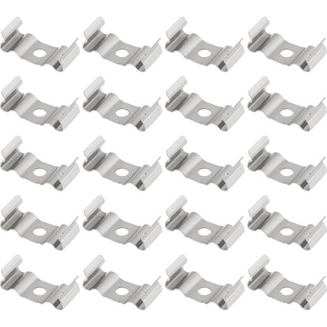 Lot de 20 clips de fixation en acier inoxydable pour tube fluorescent 22,6 x 10 x 7,7 mm (1/5)