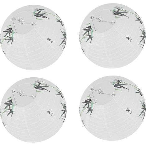 Set mit 4 Papierlaternen, 30 cm, orientalischer Stil, chinesische Lichtdekoration, Bambus (1/5)