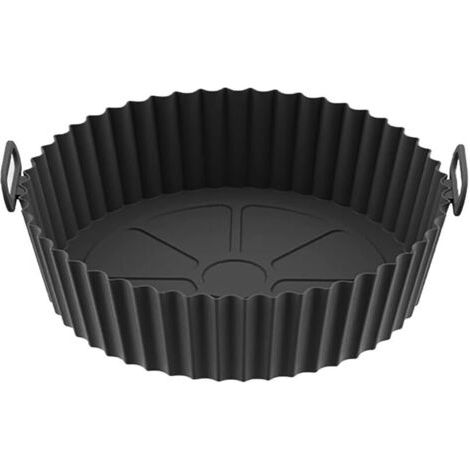 Lot de 2 doublures en silicone réutilisables pour friteuse à air comprimé - Plateau de rechange pour friteuse à air comprimé - Plateau en silicone pour four à micro-ondes (1/4)