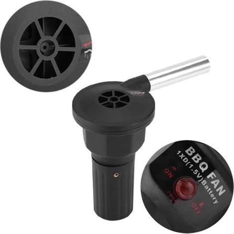 Ventilateur de barbecue portable alimenté par batterie pour camping en plein air, pique-nique, barbecue au charbon jardin cheminee (1/4)