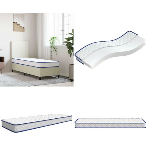 vidaXL Matelas en mousse à mémoire de forme blanc 70x200x17 cm (1/5)