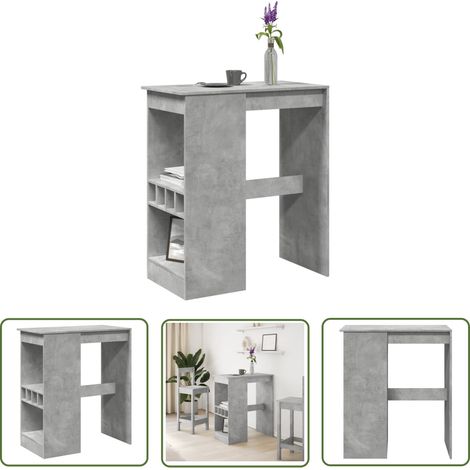 vidaXL Bartisch mit Regal Betongrau 90x47,5x103,5 cm Holzwerkstoff (1/5)
