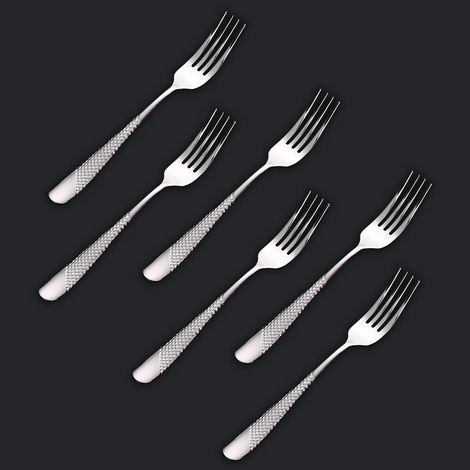 Set De Fourchettes - 6 Pièces - Acier Inoxydable 18/10 - Finition Argentée - Pour Repas Quotidiens Et Festifs
