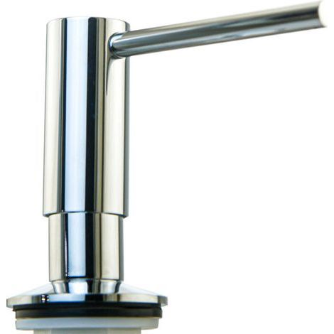 pair Distributeur de Savon avec Bec Pivotant à 360° - Distributeur de Savon Liquide Rechargeable par en Haut pour Evier Cuisine - Distributeur Savon Liquide INOX Plaqué Chrome 500 ML