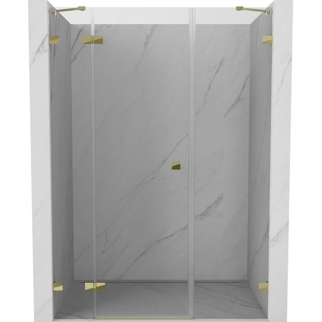 Mexen Lunar Duschpendeltür links 140 cm, transparent, gold - 834S-140-050-50-00-L