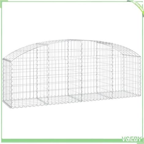 Panier de gabions arqué - FAFEICY - 153473 - 200x50x60/80 cm - Fer galvanisé - Fil 3,5 mm (1/4)