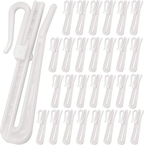 Lntyq Vorhangclip, 50 Stück, Vorhanghaken, verstellbarer Vorhangclip für Vorhängezubehör (7 cm)
