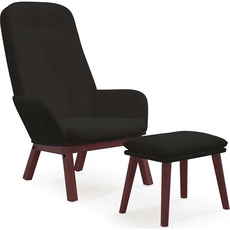 Maison Exclusive - Relaxsessel mit Hocker Schwarz Samt (1/5)