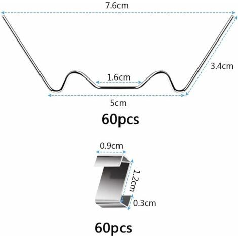 QORVA-120 pieces Clips de Vitrage pour Serre,Clips De Vitrage Serre,Accessoires de Clips de Serre,Clips de Vitrage pour Serre Clips de Fixation,accessoires de serre-60 pièces chacunW/Z