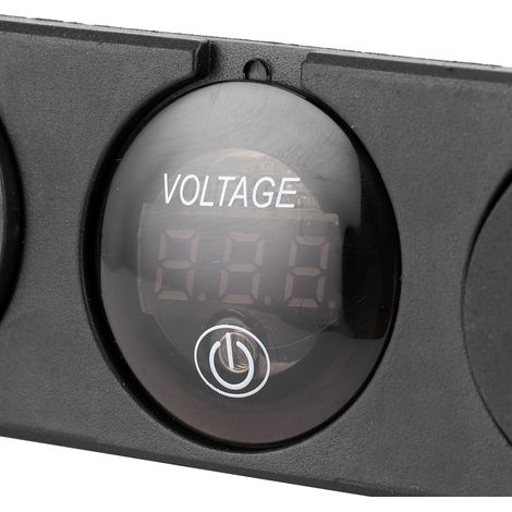 3-Port-Autoladegerät, multifunktionales Design, zwei USB-Anschlüsse, 12V-Voltmeter und Öffnung. (1/5)