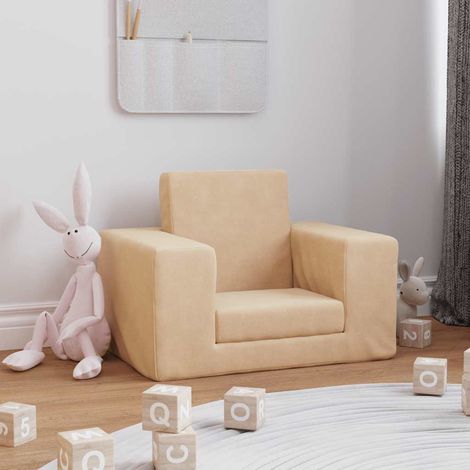 Canapé-lit pour enfants Crème Peluche douce (1/5)