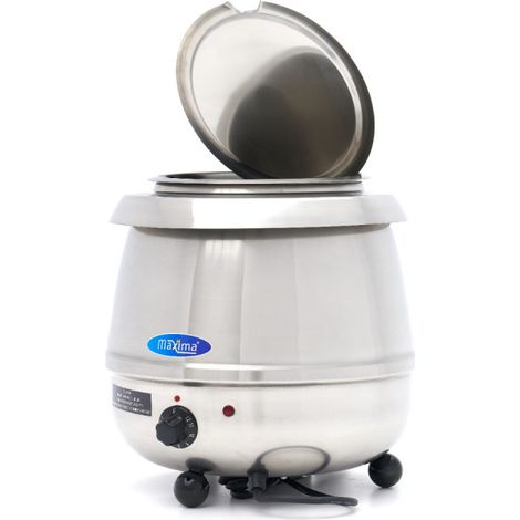 Marmite à soupe - 10 L - pot intérieur amovible - acier inoxydable - avec encoche pour louche - Maxima (1/2)