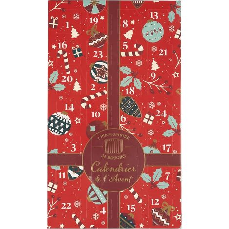 Altobuy – Calendrier de l'Avent bougies parfumées 24 pièces – 3 parfums : vanille, cannelle, bois de Santa – Photophore en verre réutilisable