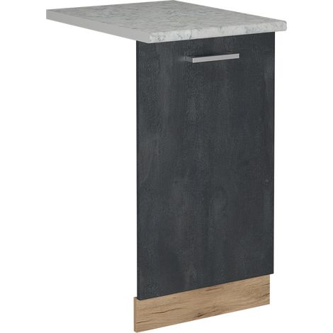 Pannello frontale della lavastoviglie R-Line, Calcestruzzo nero, 45 cm , PL Marmo, Vicco (1/5)