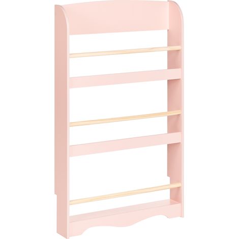 Estantería de pared colgante de madera de pino MDF de 3 baldas para habitación infantil rosa pastel Liloet (1/5)