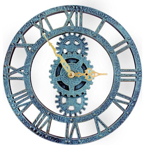 Horloge Murale Extérieure Vintage 30cm, Étanche IP65 Horloge de Jardin Industriel 3D, Décor Rétro pour Cuisine Salon Maison - Ticken (1/5)