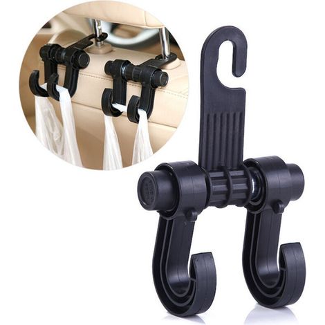Lot de 2 Crochets pour Appuie-Tête Voiture – Pour Sacs d’Épicerie, Manteaux, Portefeuilles et Articles Bébé – Compatible Voitures, SUV, Camions (1/3)