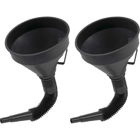 BRAVIX 2 Pièces Grands Entonnoir Essence Entonnoir Huile Moteur en Plastique Flexible Entonnoir Filtre avec Filtre pour Moto Voiture Essence et Usages Domestiques