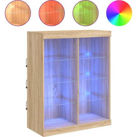 Maison Exclusive - Aparador con luces LED roble Sonoma 81x37x100 (1/5)