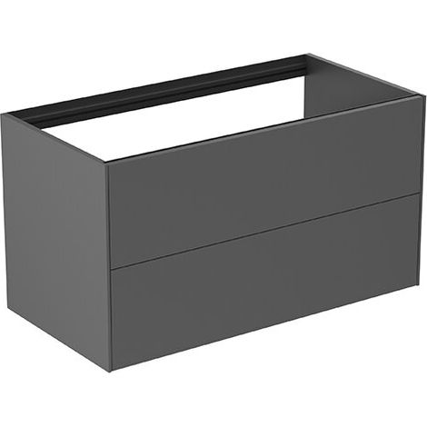 Ideal Standard - Meuble pour lavabo, 100x54x51 cm, 2 tiroirs, anthracite mat T4357Y2 (1/2)