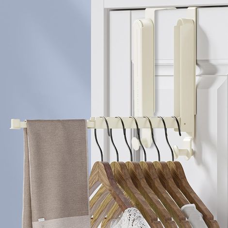 2er-Set klappbare Garderobenhaken, kein Bohren erforderlich, faltbare und ausziehbare Türhaken, platzsparend für Schlafzimmer, Badezimmer, Kleidung und Taschen (1/5)