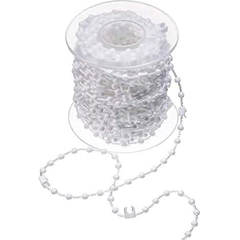 LYERCW - Chaînette de lestage pour stores verticaux à lames de 89 mm (3,5 pouces), 20 mètres, 200 clips (1/4)