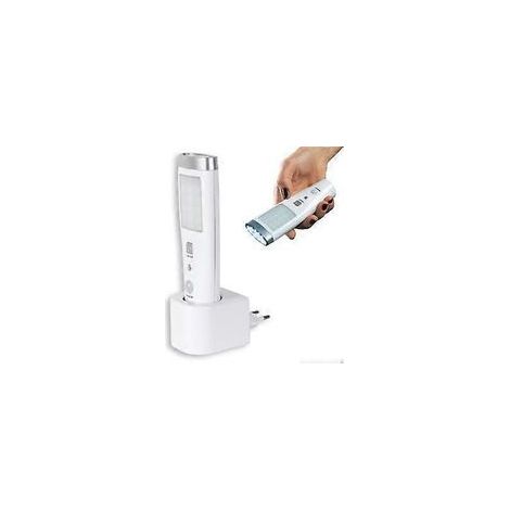 Torcia con sensore di movimento FISHTEC - Angolo di rilevamento 60° - 15 LED - Ricaricabile - 2 modalità di illuminazione - Batteria da 3,7 V - 15 cm - Bianco-Crezuo