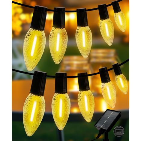 Solaire Guirlande Lumineuse Exterieure, 8 Modes avec 10M 10LED Ampoules de Guirlandes Jardin Lumiere Exterieure, IP65 Imperméable, pour pour Intérieur Jardin Balcon Maison Mariage Fête. (1/5)