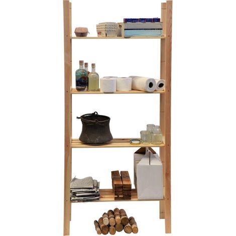 Lattenregal 170 x 80 x 28,5 cm 4 Holzböden 200 kg Lattenregal