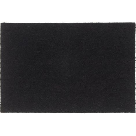 Tapis de porte-Paillasson noir 60x90 cm fibre de coco touffeté 647235 (1/5)