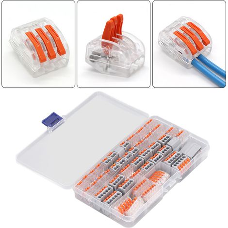 46 unités par jour, bornier à connexion rapide à ouverture par pression, bornier série PCT, connecteur rapide à pression, connecteur de câblage d'alimentation, ligne d'alimentation pour luminaire. (1/5)