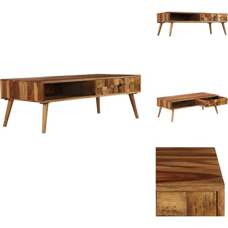 Couchtisch Massivholz Palisander Honigbraun 110x50x37 cm - Couchtisch - Palissanderholzmöbel - Wohnzimmerstil - Mid Century Modern - Vintage Stil (1/5)