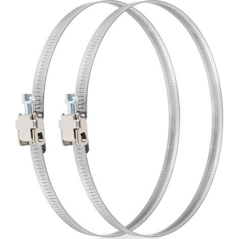 Professionelle Schlauchschellen, 2 Sets mit je 150 mm langen Edelstahl-Schlauchschellen mit Schneckengewinde, Schlauchschellen-Gürtelclip (1/5)