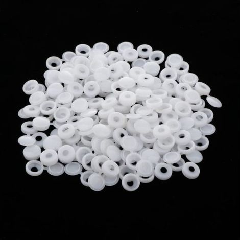 Capuchon à vis décoratif de couvercle de trou de vis de taraudage rond de 500Pack blanc (1/4)