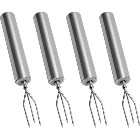 Lot de 4 Fourchettes à Pommes de Terre en Inox 430 - Piques à Maïs Réutilisables, Fourchettes à Viande (15cm) - Pour Épluchage, Grill et Camping - Écologique et Lave-Vaisselle Safe (1/5)