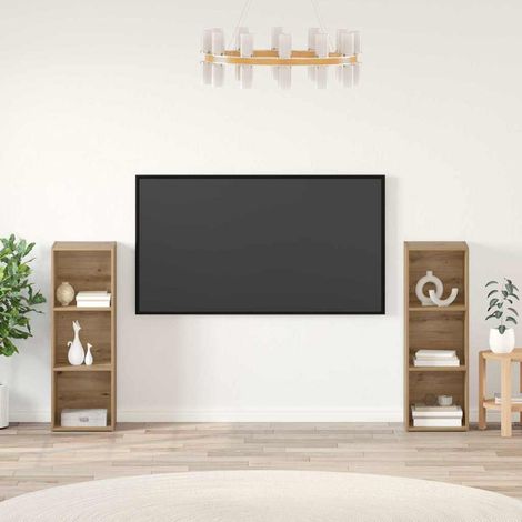 TV-Schrankset Wandmontiert 2 pcs Artisan-Eiche 107 x 35 x 37 cm