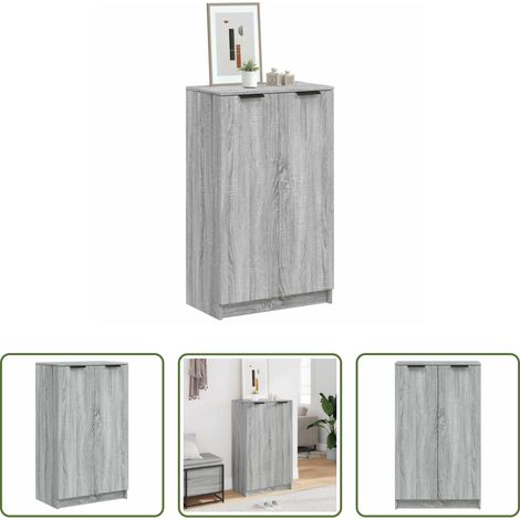 vidaXL Zapatero madera contrachapada gris Sonoma 59x35x100 cm (1/5)