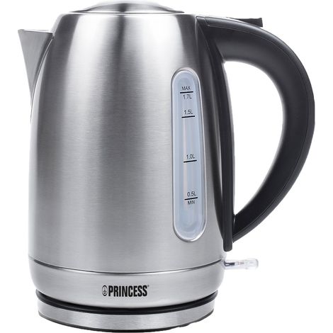 Edelstahl Wasserkocher Silber - 1,7Liter, 2200 Watt, 360° drehbar (1/5)