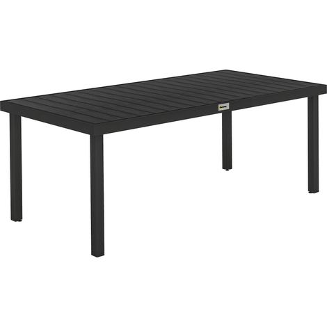 Table de salle a manger de jardin pour 8 personnes en aluminium et plastique noir (1/5)