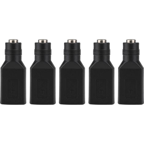5 Pièces Adaptateur USB Mini Femelle vers DC 5.5 x 2.1 Femelle pour Alimentation (1/5)