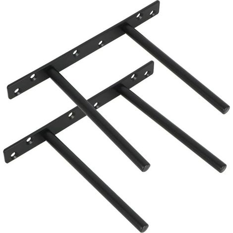 Lot de 2 Support pour Étagère Flottante Invisible Support en Métal pour Tablette Flottante en Bois Dissimulé à Fixation Mu (1/4)