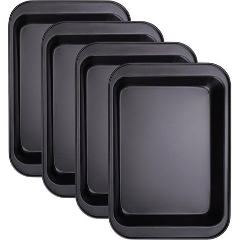 4-teiliges Antihaft-Auflaufform-Set, tiefe rechteckige Auflaufform, 31,5 x 22 x 5 cm, stapelbar, leicht zu reinigen (1/3)