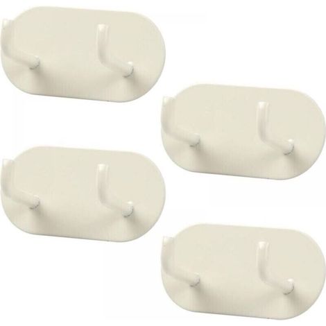 (Cremefarbenes 4-teiliges Set) Selbstklebende Wandhaken, Handtuchhalter für Bad, Handtuchhaken aus Metall, Haken zum Bohren für Bad, Schlafzimmer und Küche (1/3)