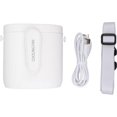 Ventilateur De Taille Professionnel 3 Vitesses Vent Réglable Longue Endurance Fonctionnement Silencieux Clip Portable pour Chantier De Construction Extérieur Blanc (1/5)